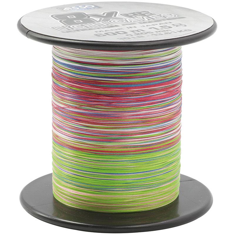 Choix du pêcheur - Tresse Asso Light Game 8X - Multicolore - 600M - Multicolore - 7.3 - 600 - 16 - 0.8