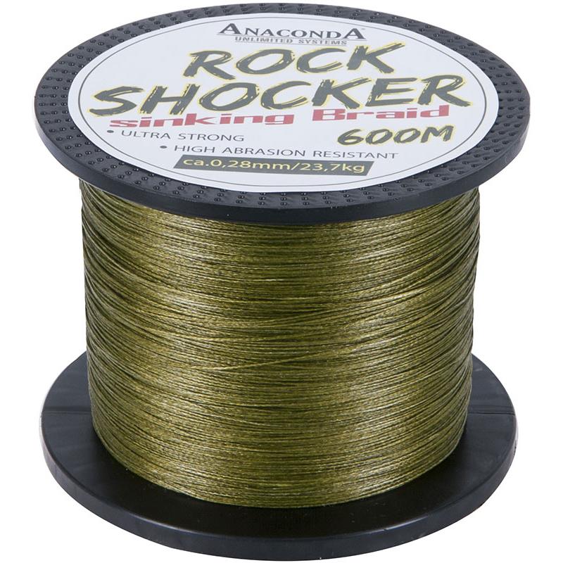 Choix du pêcheur - Tresse Anaconda Rockshocker Sinking Braid - 600M - Vert - 22/100 - 14.8 - 600