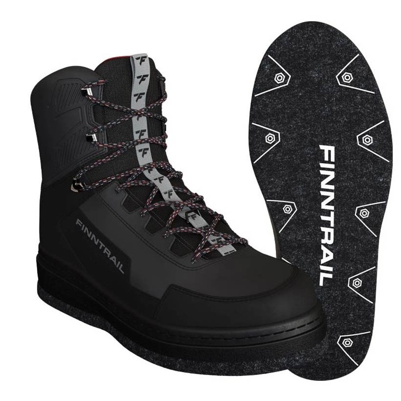 Équipement pratique - Chaussures de Wading Finntrail Wademan Feutre - Dark Grey - Feutre - 43