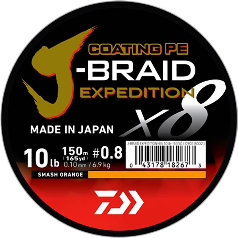 Choix du pêcheur - Tresse Daiwa J - Braid Expedition X8 Smash Orange - 300M - Orange - 28/100 - 26.5 - 300 - 58 - 4.0