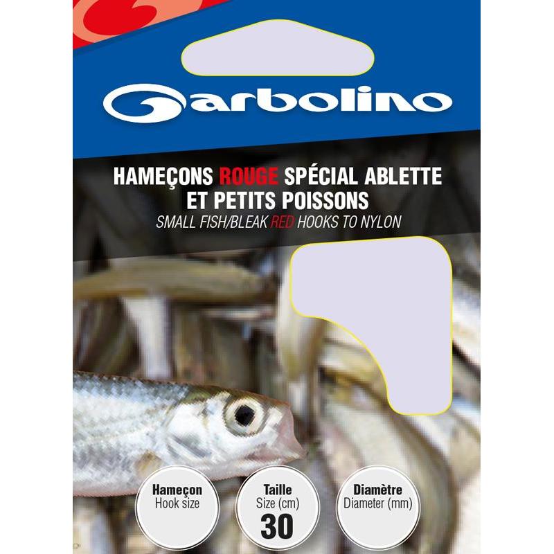 Pour vos sorties - Hamecon Monte Garbolino Rouge Special Ablette et Petits Poissons - PAR 10 - Rouge - 10 - 10/100 - N°18 - 30