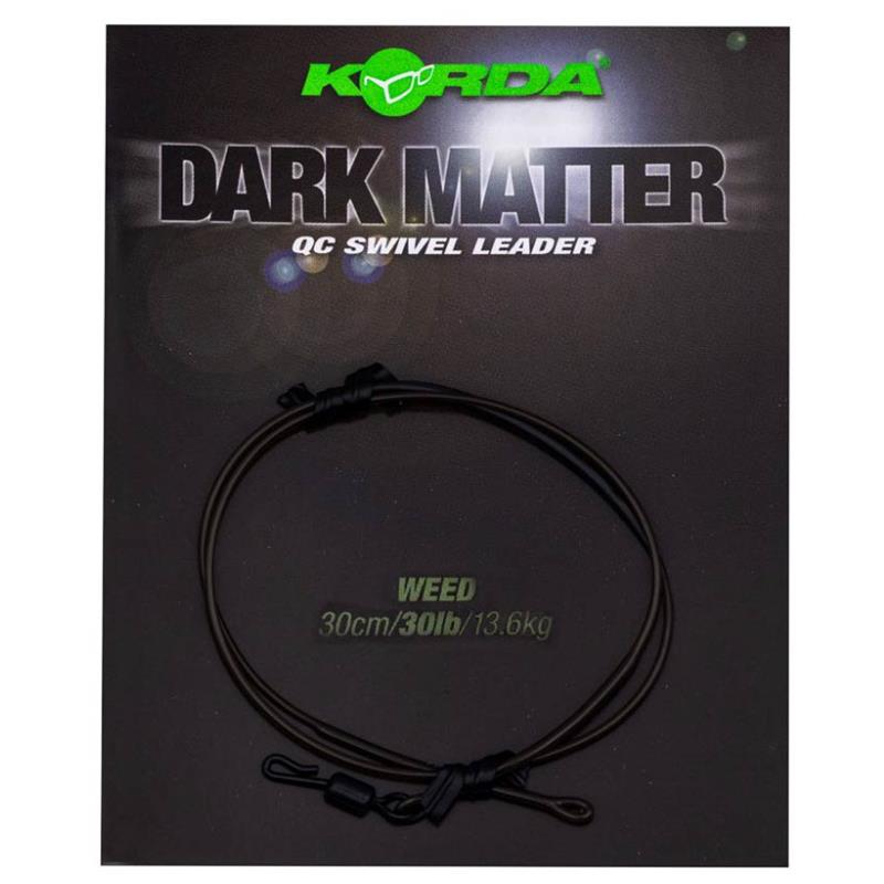 Équipement pratique - BAS de Ligne Korda Dark Matter Leader QC Swivel - Weed - 1 - 13.6 - 30