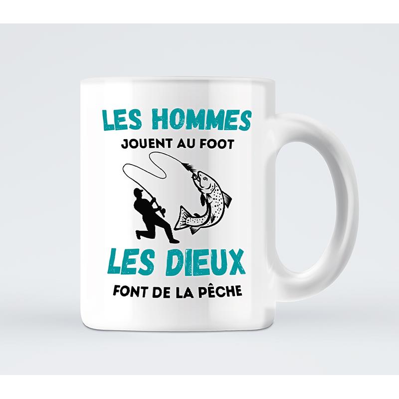 Choix du pêcheur - MUG les Hommes Jouent au Foot, les Dieux Pêchent