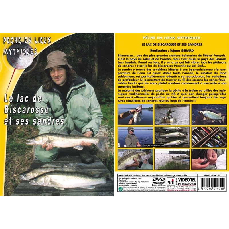 Pour vos sorties - DVD Biscarosse et SES Sandres - Peche des Carnassiers - Peche en Lieux Mythiques - 50