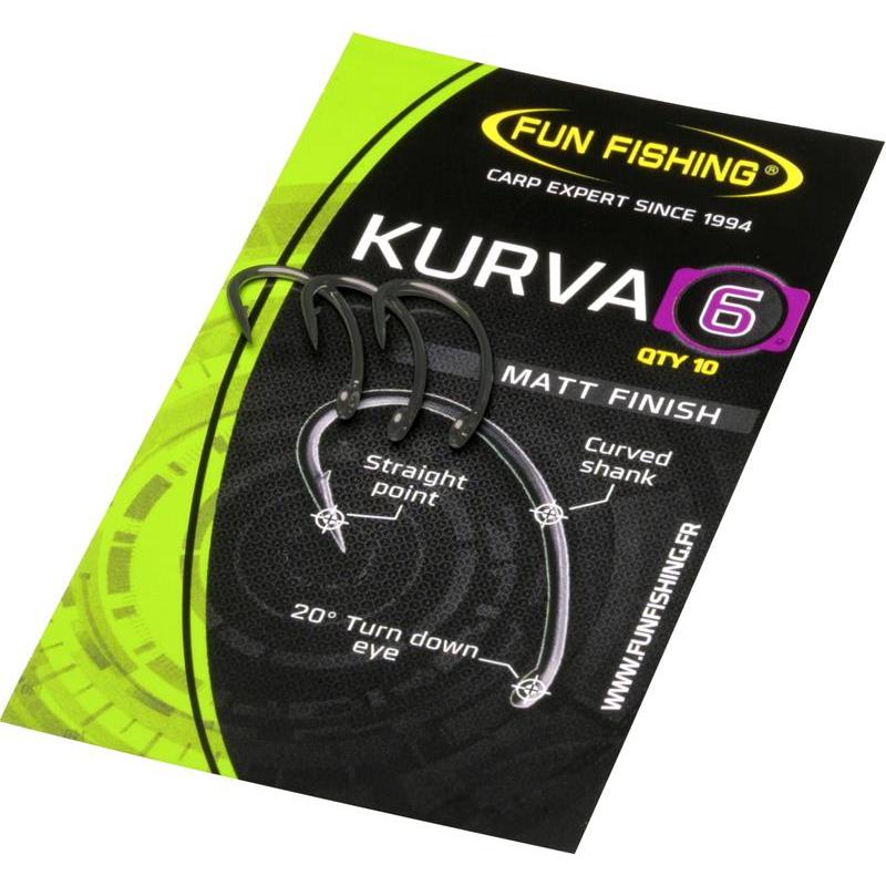 Équipement pratique - Hamecon Carpe FUN Fishing Kurva Serie - PAR 10 - 10 - N°8