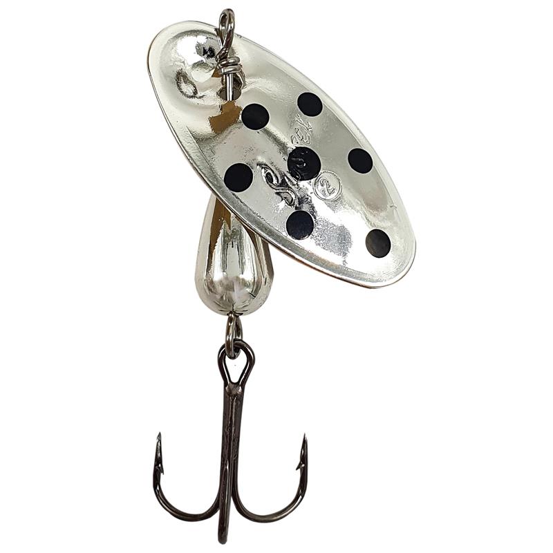 Équipement pratique - Cuiller Tournante Suissex Cicada Argent Points Noirs - Argent Point Noir - N°1 - 1 - 3.5