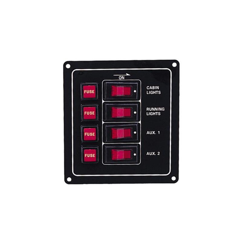 Pour vos sorties - Tableau Electrique Plastimo Aluminium Anodise - 4 Interrupteurs - 115 x 168 x 35