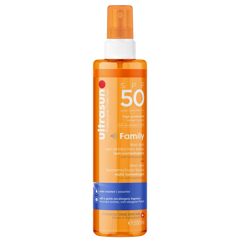 Pour vos sorties - Crème Solaire Ultrasun Family WET Skin Spray SPF50 200ML - 200