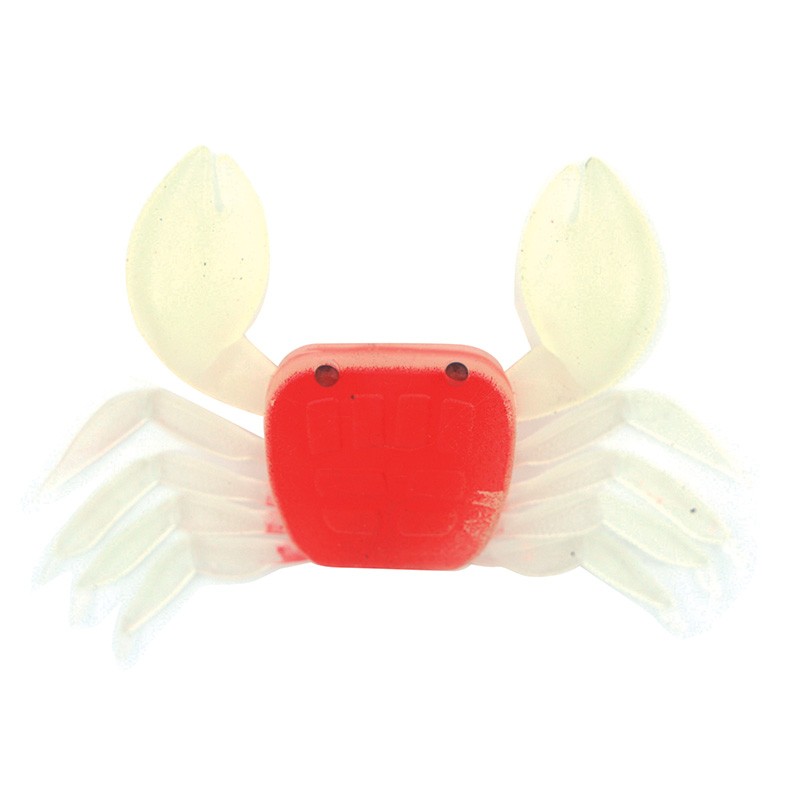Pour vos sorties - Leurre Souple Evia Petit Crabe - Tête Rouge Lumineuse - 8CM - Rouge Lumineux - 1 - 8