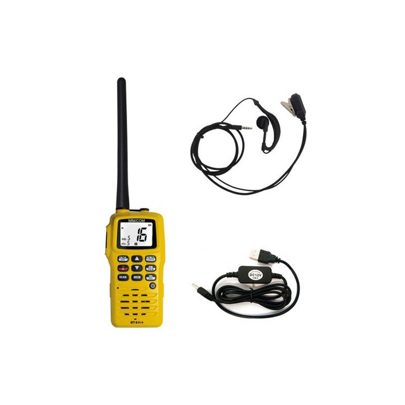 Sélection pêche - Pack VHF Navicom RT411+ + Pack Chargeur 220V + Cable USB + Micro Oreillette