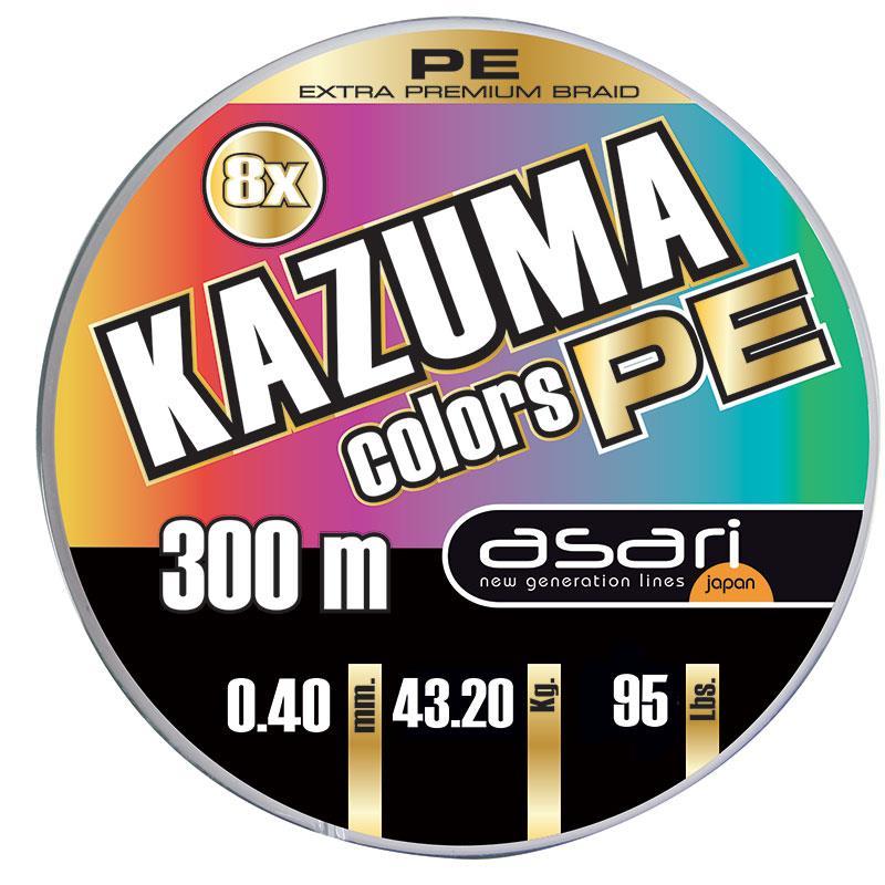 Choix du pêcheur - Tresse Asari Kazuma Colors PE 8X - 300M - Multicolore - 20/100 - 17.30 - 300