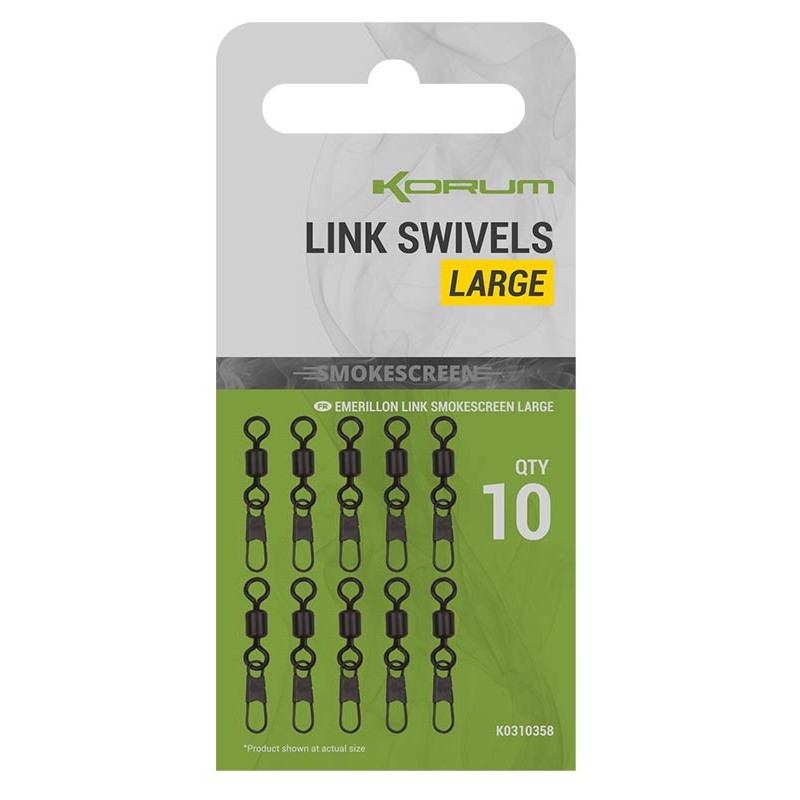 Choix du pêcheur - Emérillon Agrafe Korum Smokescreen Link Swivels - L - 10