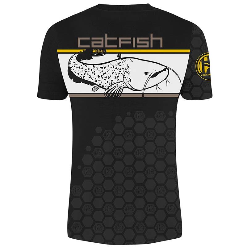 Pour vos sorties - T-shirt Manches Courtes Homme HOT Spot Design Linear Catfish - Noir - M