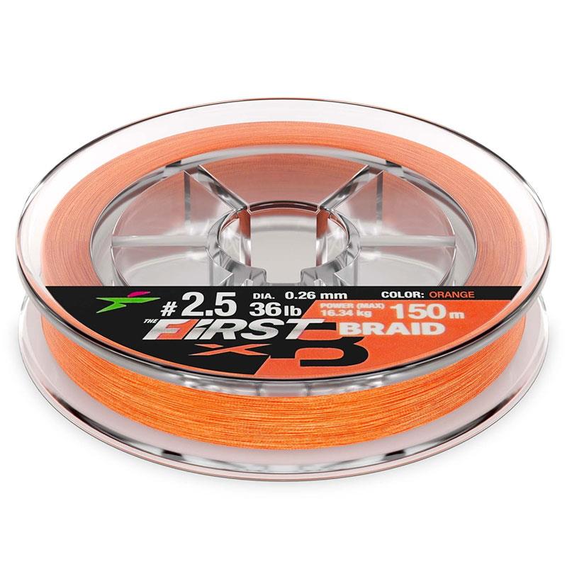 Choix du pêcheur - Tresse Intech First Braid X8 - Orange - 150M - Orange - 1 - 10.4/100 - 4.54 - 150 - 10 - 0,4