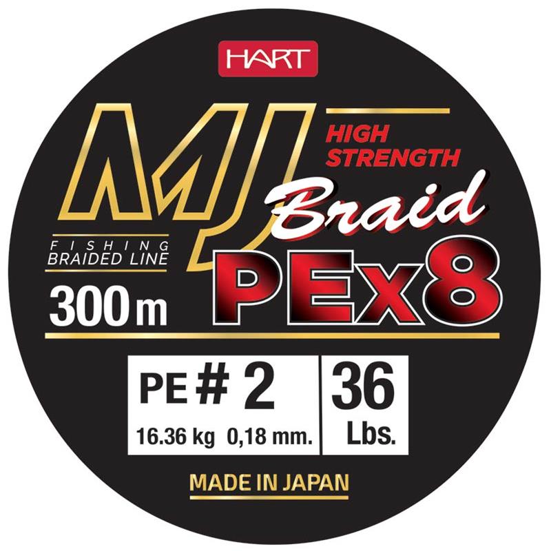 Pour vos sorties - Tresse Hart MJ Braid - Fluo Green - 300M - Vert - 18/100 - 16.36 - 300 - 36 - 2