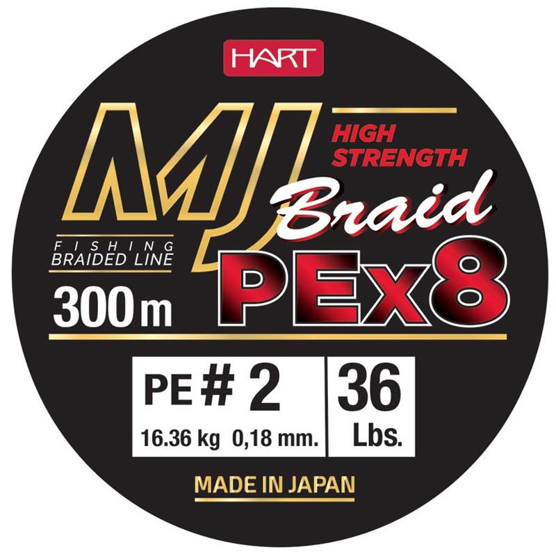 Pour vos sorties - Tresse Hart MJ Braid - Fluo Green - 3000M - Vert - 8/100 - 5.45 - 3000 - 12 - 0.6