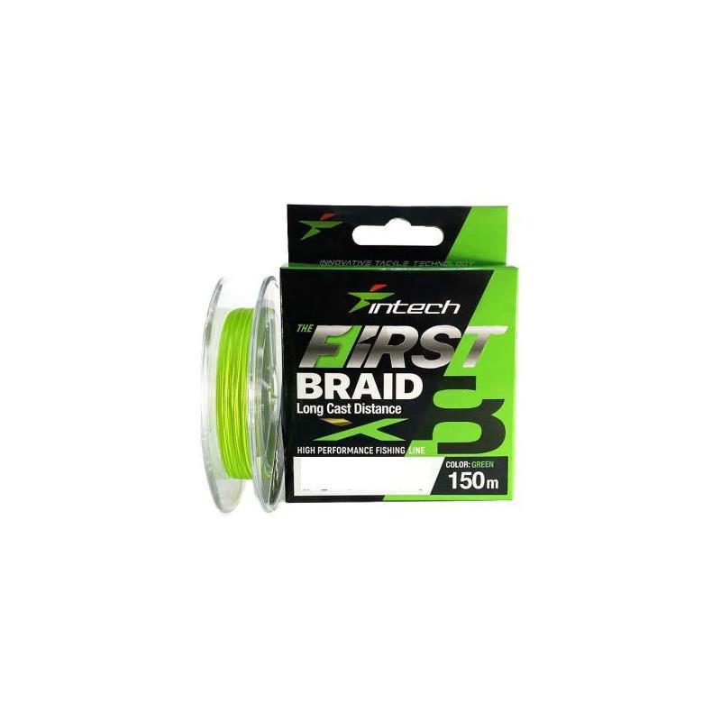 Pour vos sessions - Tresse Intech First Braid X8 - Vert - 100M - Vert - 1 - 12.8/100 - 5.45 - 100 - 12 - 0,6