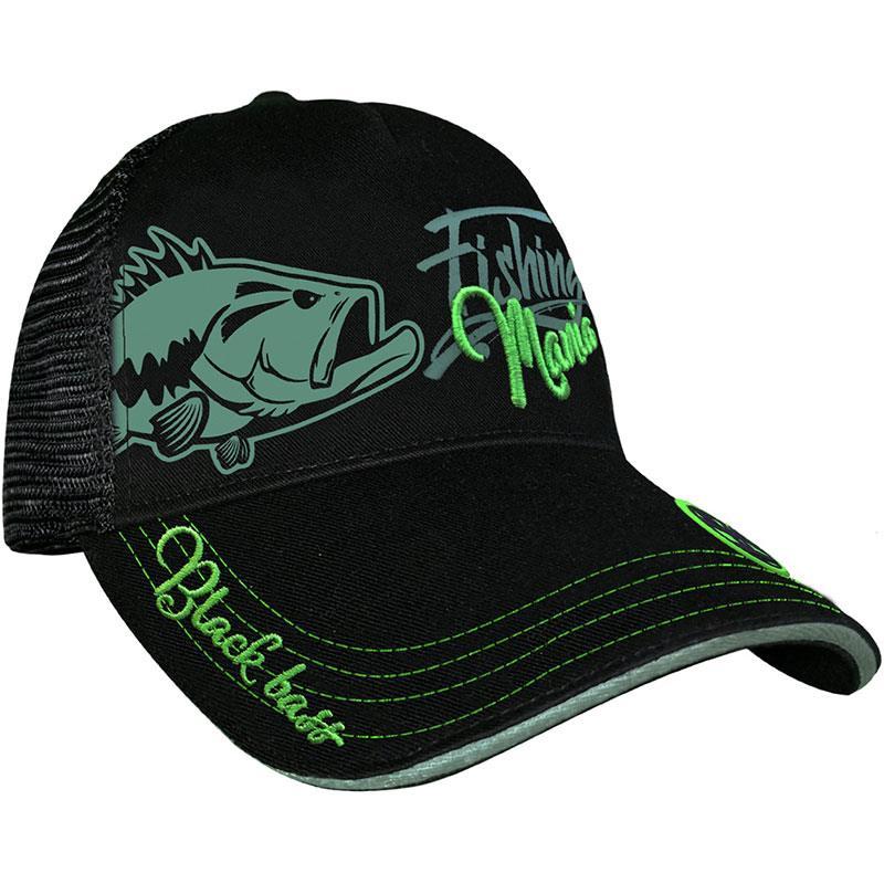 Essentiel pêche - Casquette Homme HOT Spot Design CAP Black Bass Mania - Noir - Unique