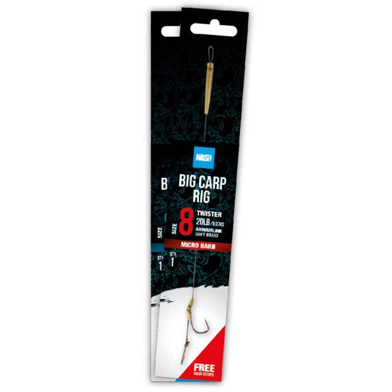 Sélection pêche - BAS de Ligne Monté Nash BIG Carp RIG - 1 - Avec Ardillon - N°8 - 20