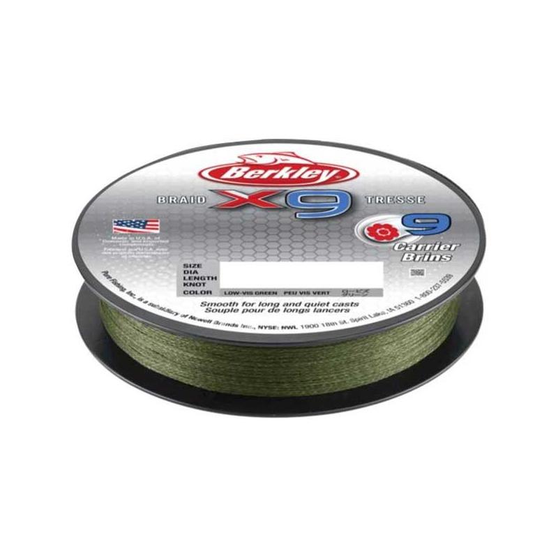 Pour vos sorties - Tresse Berkley X9 Braid LOW VIS Vert - Vert - 10/100 - 9 - 300